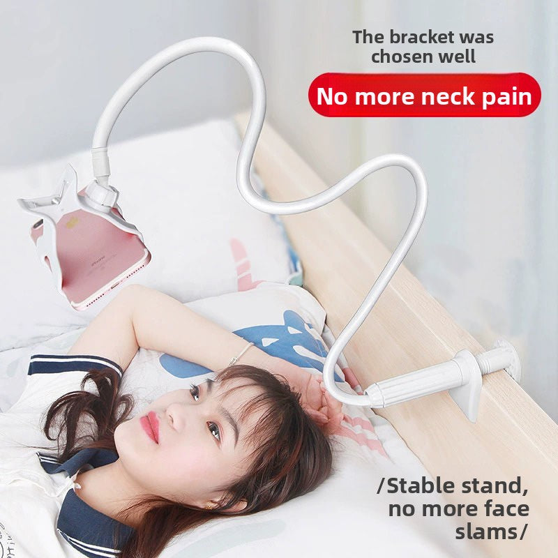 Lazy Phone Holder Clip for Bedside. Adjustable clamp fits most smartphones, suitable for various brands and sizes.