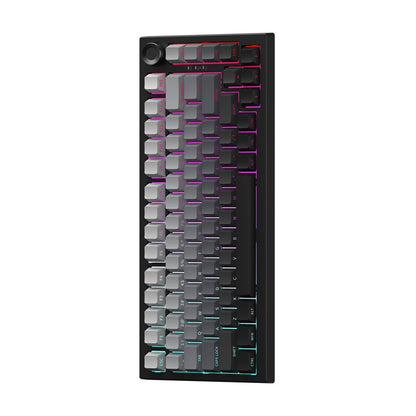 JP K81 Triple Mode RGB Side-Engraved PBT Mechanical Keyboard. Dynamic RGB backlighting with multiple effects enhances the aesthetic and gaming atmosphere