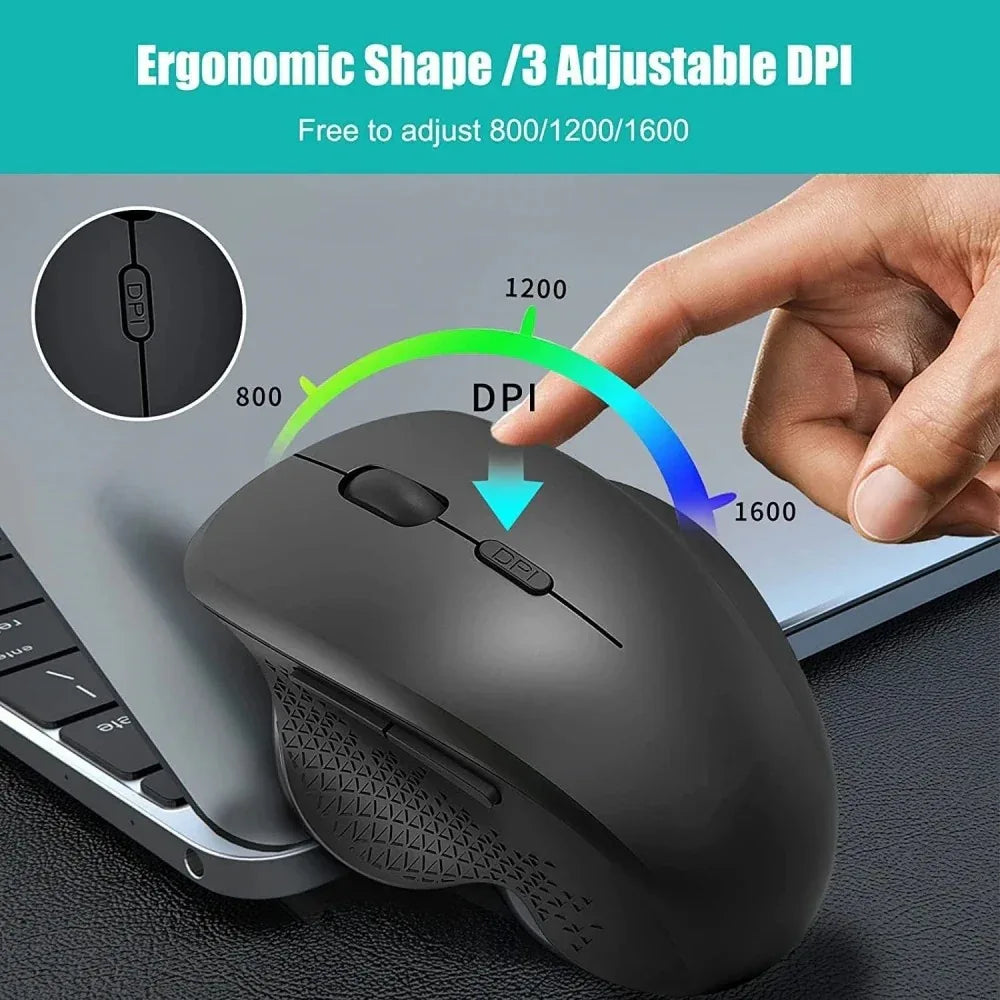 Bluetooth Wireless Gaming Mouse - Ergonomic Rechargeable 6-Button USB Mouse for PC and Laptop - ZeeTec Store