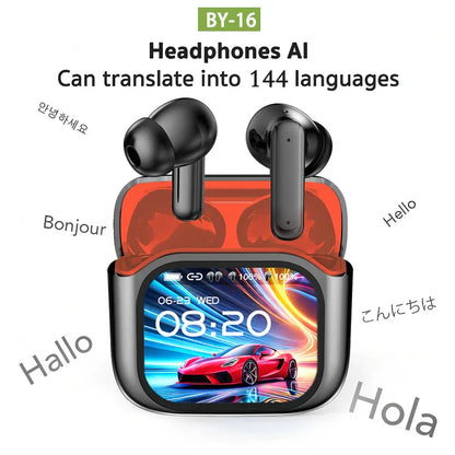 LED Bluetooth Headset with ANC, ENC, Touch Screen, and AI Translation - ZeeTec Store