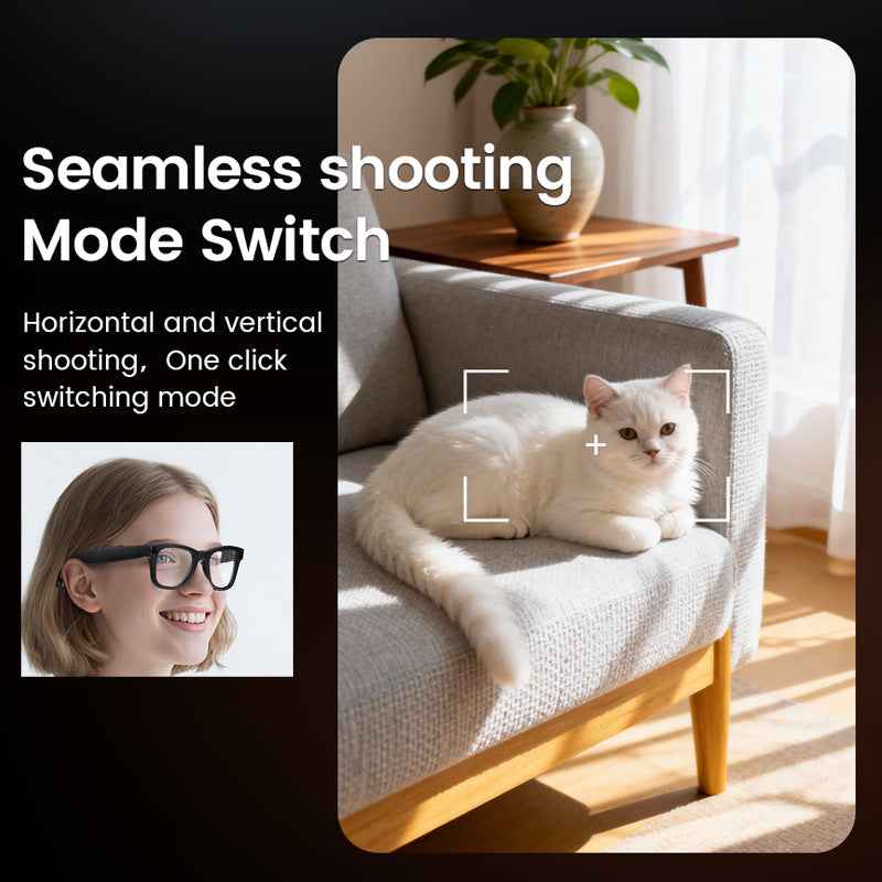 AI Camera Glasses with Bluetooth & Electrochromic Lenses
