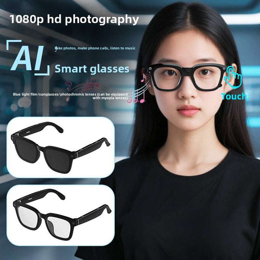 AI Smart Glasses, High-Quality, 800W Camera, Multi-Platform Compatibility, Bluetooth Calling, Touch & Button Controls, Lightweight Design - Weighs 43g, Battery Capacity 260mAh