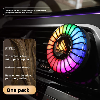 USB Car Air Vent Aromatherapy Fregnance and RGB Music Rhythm Light