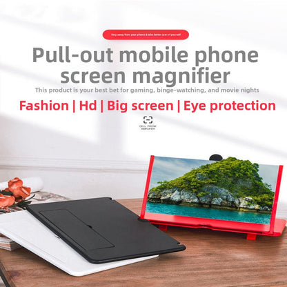 Portable Pull-Out Phone Screen Amplifier with Stand, Portable Design Compact pull-out structure, High-Definition Viewing 3-4x magnification with ultra-clear optical effects, Eye Protection Reduces glare and radiation from screens