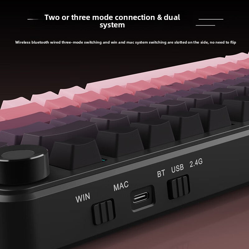 Custom Mechanical Keyboard RGB - Triple Mode Backlight for Ultimate Gaming Experience