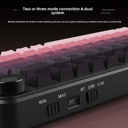 Custom Mechanical Keyboard RGB - Triple Mode Backlight for Ultimate Gaming Experience