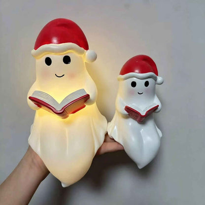 Cute Ghost Reading Book Lamp Christmas Night Light