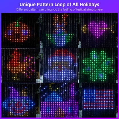Bluetooth App Control RGB LED Curtain Lights Festive Occasions