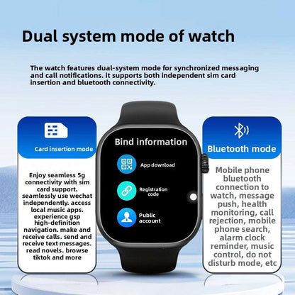 Smart Watch, HD screen Display, Rotating Camera, Full Network Connectivity - Supports SIM card insertion, Health Monitoring, Multi-Functional - social entertainment Bluetooth calls NFC, and remote selfie control Gesture control, Wireless Charging