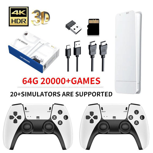 M15 Wireless Game Console with Dual Controllers, Preloaded with classic games, Supports 1080p resolution via HDMI for crisp, clear visuals on TV displays.