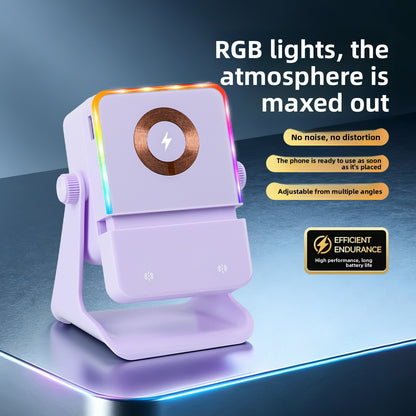 Magnetic Wireless Charging Speaker with RGB Light