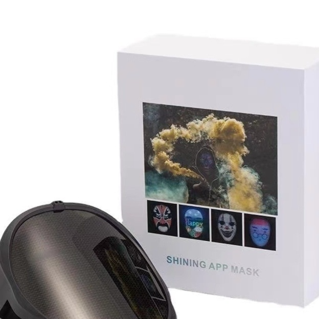 LED Light Up Mask App Gesture Control Lightweight Rechargeable