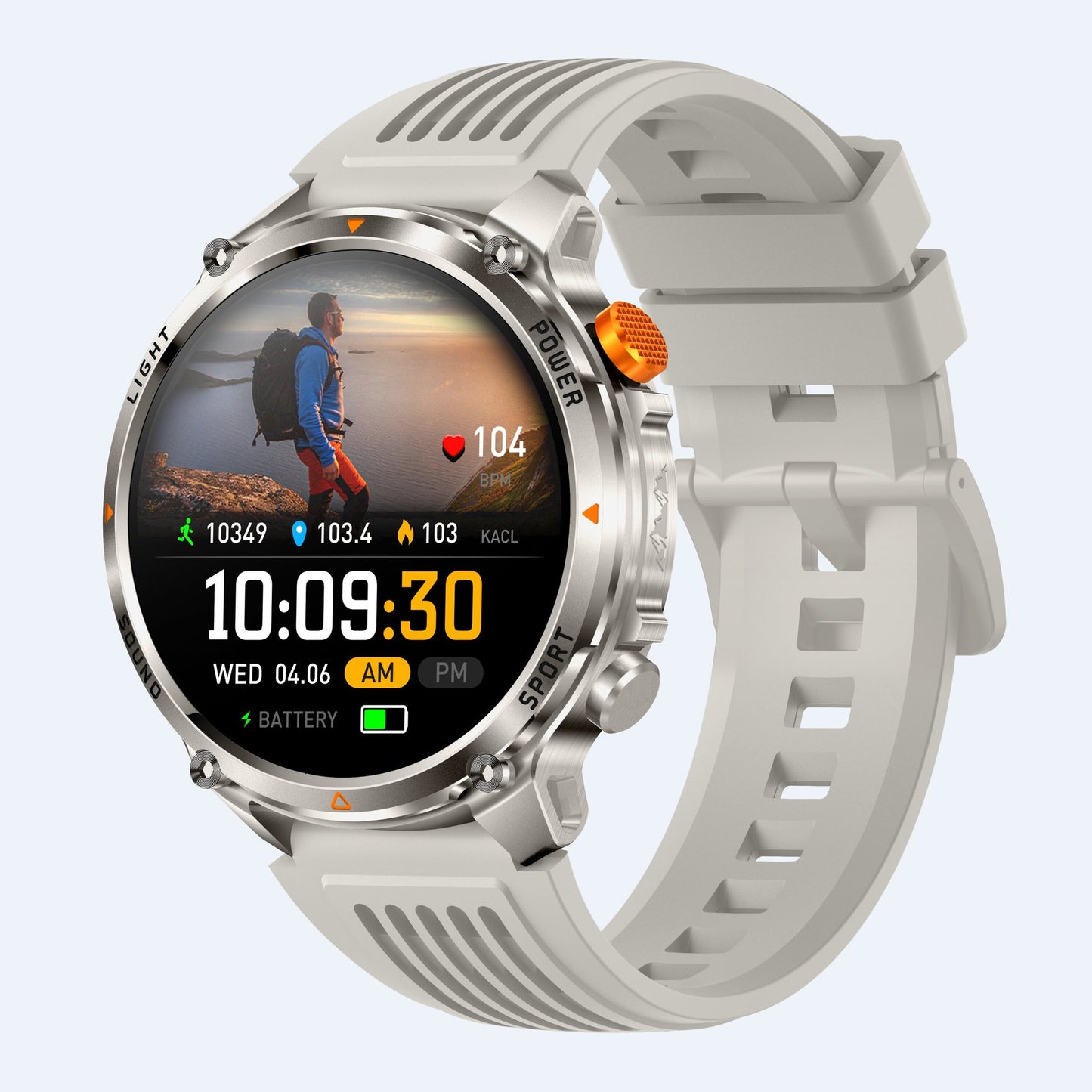 Smart Sports Watch with Health Monitor Bluetooth Call Flash Light Waterproof