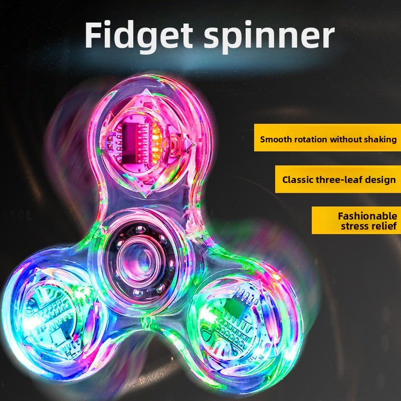 LED Crystal Fidget Spinner Stress Relief Toy