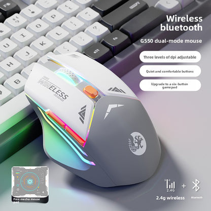 Mecha Mouse Wireless Bluetooth Silent Mechanical E-Sports Gaming Rechargeable Desktop Laptop Universal Dual-Mode