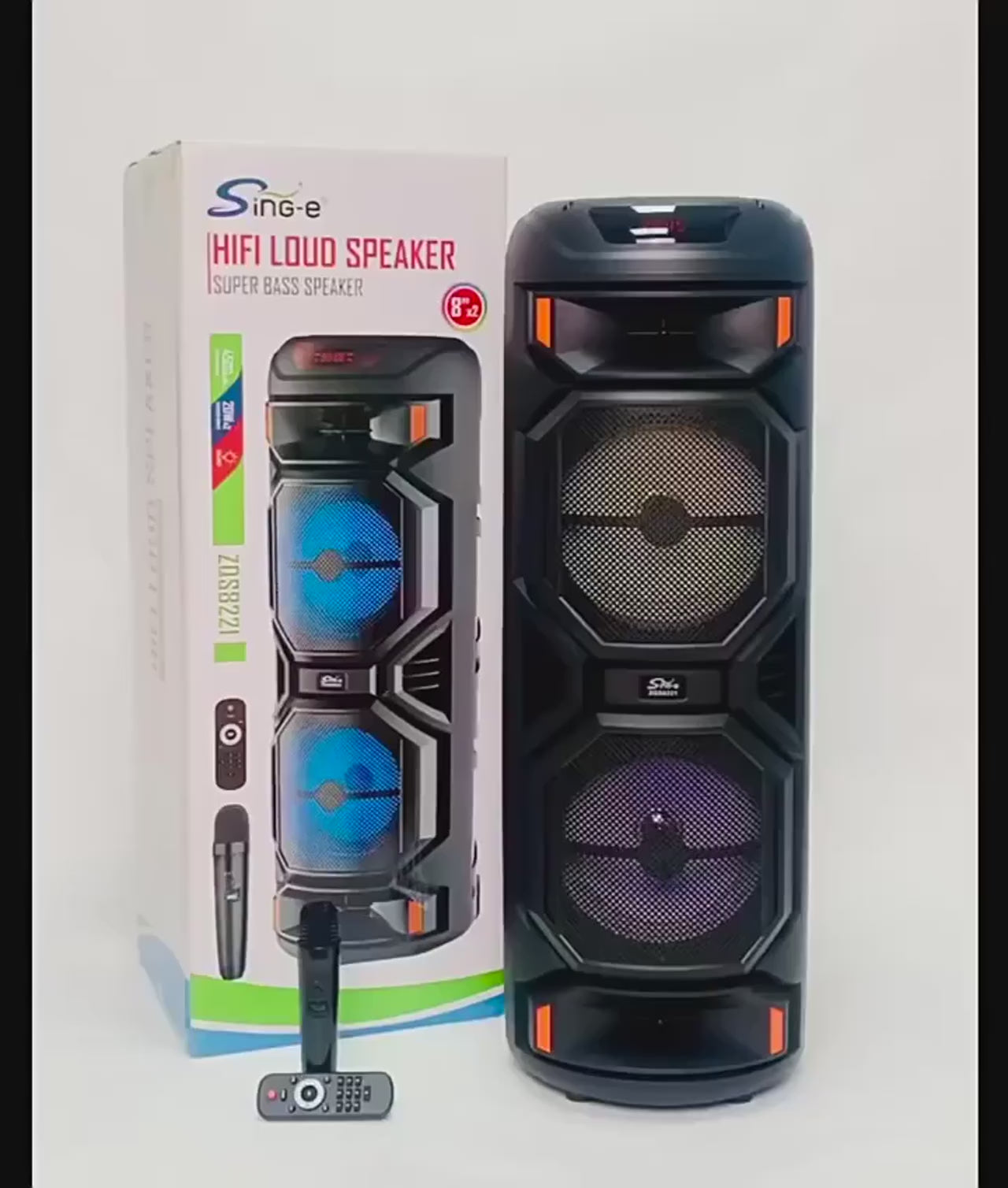 1200W Portable Bluetooth Speaker – 8” Dual Subwoofer, Outdoor Karaoke, Mic Included