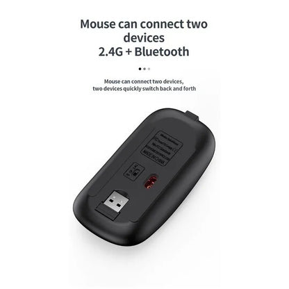 Wireless Keyboard Mouse Slim Rechargeable Multi-Device for Laptop Computer