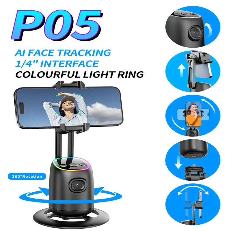 AI 360° Gimbal Stabilizer Selfie Stick Face Tracking Tripod for Mobile Phone