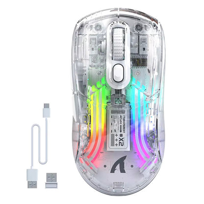 Attack Shark X2 Transparent Wireless Mouse | Silent Click, RGB, Ergonomic Design