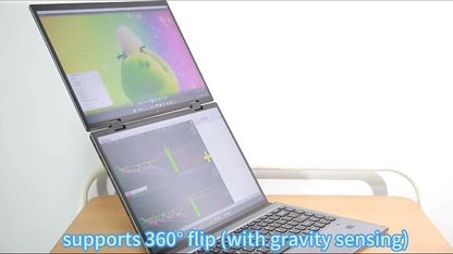 ZeeTec 14" DUAL SCREEN LAPTOP COMPUTER 360 Degrees Flip Intel N95 16GB 512GB SSD