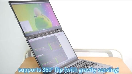 ZeeTec 14" DUAL SCREEN LAPTOP COMPUTER 360 Degrees Flip Intel N95 16GB 512GB SSD
