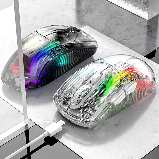 Attack Shark X2 Transparent Wireless Mouse | Silent Click, RGB, Ergonomic Design