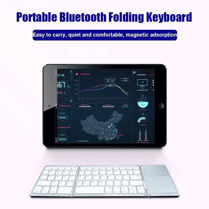 MINI FOLDABLE BLUETOOTH KEYBOARD with TOUCHPAD for IOS ANDROID WINDOWS UNIVERSAL