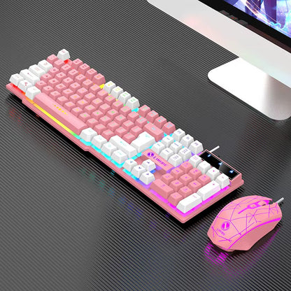 Wired Mechanical Keyboard & Mouse Combo – USB, RGB Backlit, PC & Laptop Gaming S