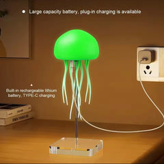 Cartoon RGB Jellyfish Night Light, Mesmerizing Sea Experience, Dual Interactive Modes, Intuitive Rotating Design, Long-Lasting & Versatile – Equipped with a 1000mAh lithium battery and Type-C charging, Cute & Safe Build