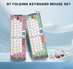 Foldable Transparent Bluetooth Keyboard & Mouse Set, Ultra-Portable & Foldable Design, Dazzling & Durable Construction, Stable Connection & Wide Compatibility, Ergonomic & Quiet Mouse