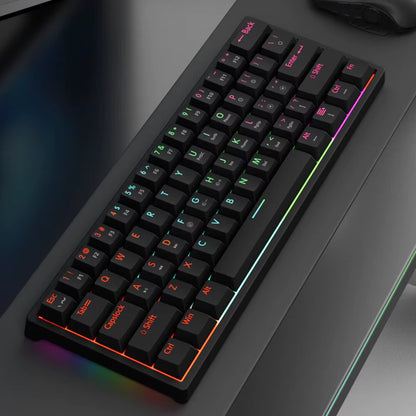 Wired Gaming Mechanical Keyboard 61 Keys Red Switch RGB Backlit Hot Swappable