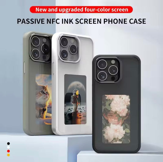 DIY AI Smart Ink Screen NFC Case iPhone 13 14 15 Pro Max Frosted High-End