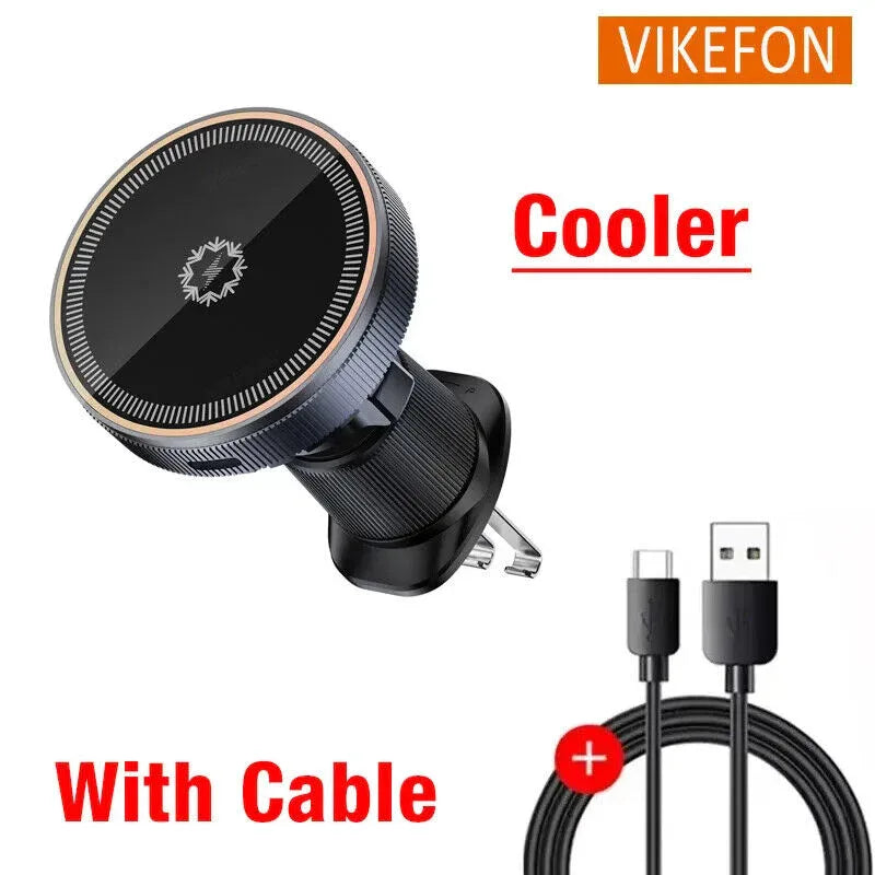 MAGNETIC WIRELESS CAR CHARGER HOLDER FAST MOUNT FOR APPLE IPHONE WITH COOLING - ZeeTec Store