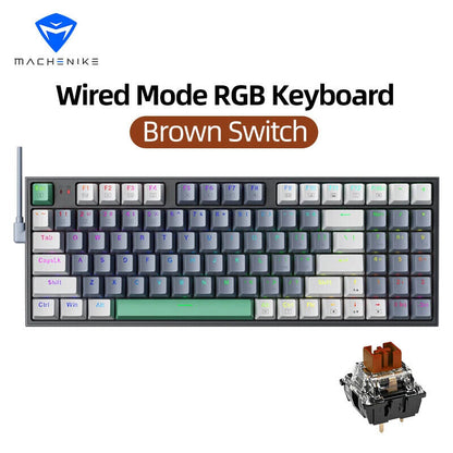 Wired Mechanical Gaming Keyboard Hot Swappable 94 Keys RGB Red Brown Switch