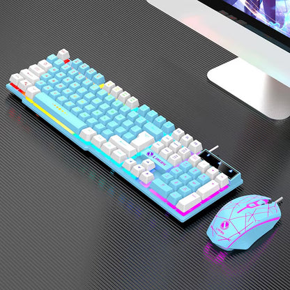Wired Mechanical Keyboard & Mouse Combo – USB, RGB Backlit, PC & Laptop Gaming S