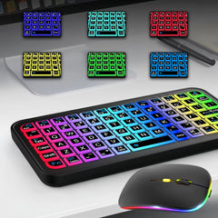 WIRELESS KEYBOARD MOUSE COLORFUL LUMINOUS ADJUSTABLE BACKLIGHT TABLET PHONE PC