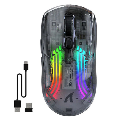 Attack Shark X2 Transparent Wireless Mouse | Silent Click, RGB, Ergonomic Design