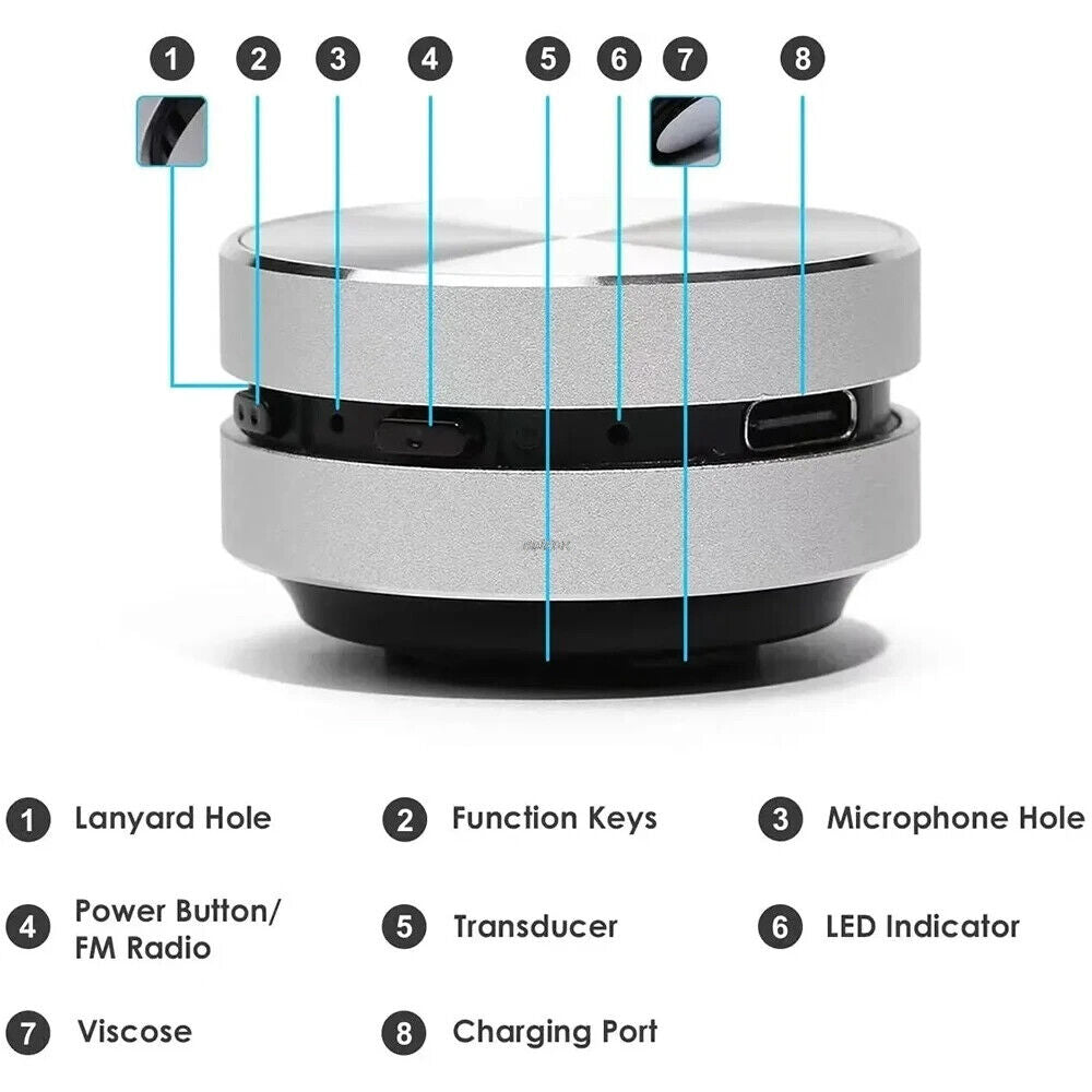 BLUETOOTH SPEAKER MINI CONDUCTION STEREO SOUND AMPLIFIER with CALL MIC FM RADIO