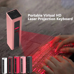 Fashion Portable Wireless Virtual Laser Keyboard, Red Laser Projection Technology, Dual Function: Keyboard + Mouse, Universal Compatibility, Built-In Rechargeable Battery, High Recognition Rate