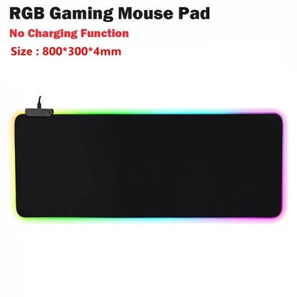 RGB LUMINOUS GAME DESK PAD MAT with MAGNETIC FAST WIRELESS CHARGER for PHONE
