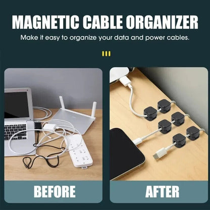 Magnetic Cable Clip Holder – Adhesive Wire Organizer, Cord Management, Desk Tidy