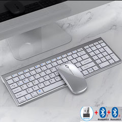 Wireless Keyboard Mouse Slim Rechargeable Multi-Device for Laptop Computer