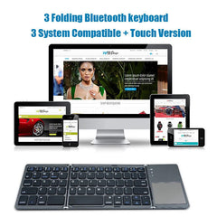 MINI FOLDABLE BLUETOOTH KEYBOARD with TOUCHPAD for IOS ANDROID WINDOWS UNIVERSAL