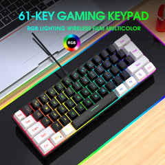 WIRED KEYBOARD MOUSE GAMING RGB BACKLIGHT 61 KEYS SWITCH FUNCTION 3200 DPI