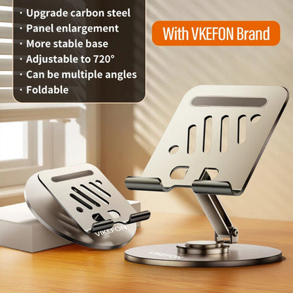 High Quality 360° Rotatable Aluminum Tablet Stand, Foldable Adjustable Bracket