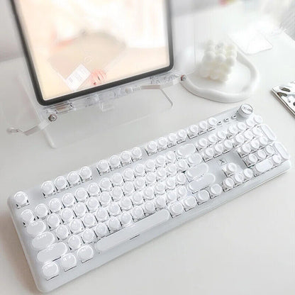 Wired Transparent Mechanical Gaming Keyboard – 104 Keys, RGB Backlit, PC & Lapto