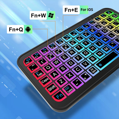 WIRELESS KEYBOARD MOUSE COLORFUL LUMINOUS ADJUSTABLE BACKLIGHT TABLET PHONE PC