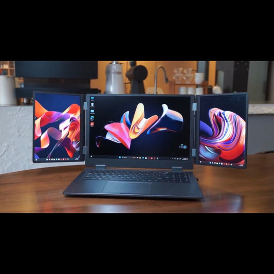 ZeeTec 16" +10.5” +10.5” THREE SCREEN LAPTOP COMPUTER Intel i7 12th 16GB 512GB