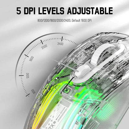 Attack Shark X2 Transparent Wireless Mouse | Silent Click, RGB, Ergonomic Design