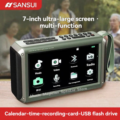 7” HD MP4 Video Player – Large Display, Music, Movies, E-Books, FM Radio, Built-